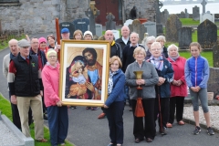 The Icon of the Holy Family and Bell arrive safely at Abbeyside Church for a Celebration to mark the beginning of the World Meeting of Families and for prayers for the families of the Parish and the success of the world event to be held next August in Dublin. (Tom Keith)